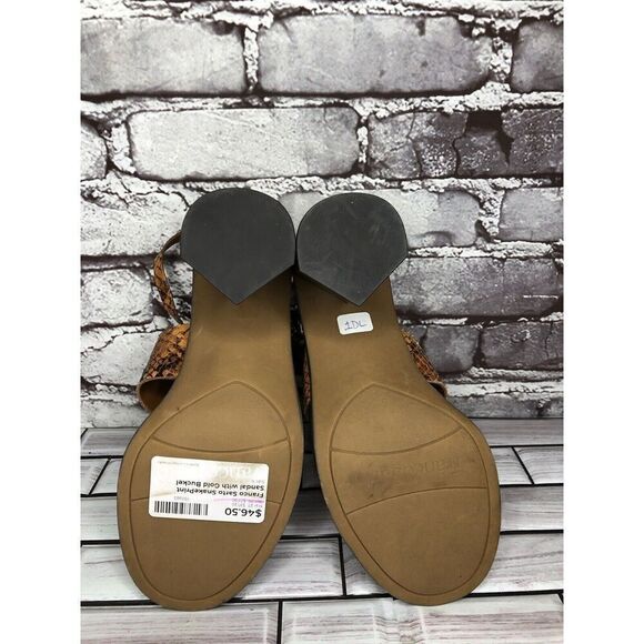 Franco Sarto Dandelion Snake Print Ankle Strappy Brown Leather Heels Women Sz 6M - Picture 16 of 16